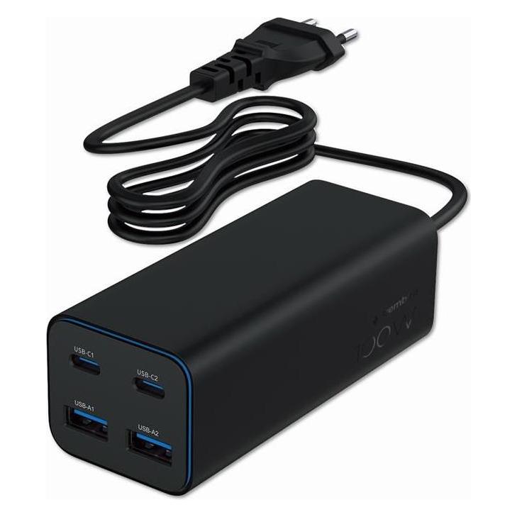 Gembird TA-UC-2A2C-PD100-01-BK (100 W, 4 Ports) (TA-UC-2A2C-PD100-01-BK)