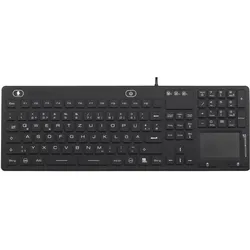 Renkforce Industrielle staub- und spritzwassergeschützte USB-Tastatur mit Touchpad (DE, Kabelgebunden), Tastatur, Schwarz