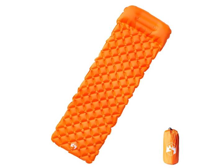 vidaXL Aufblasbare Isomatte mit Kissen Orange