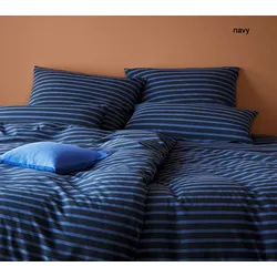 Elegante Soft-Flanell Bettwäsche Inverness - 135x200 cm + 80x80 cm	navy