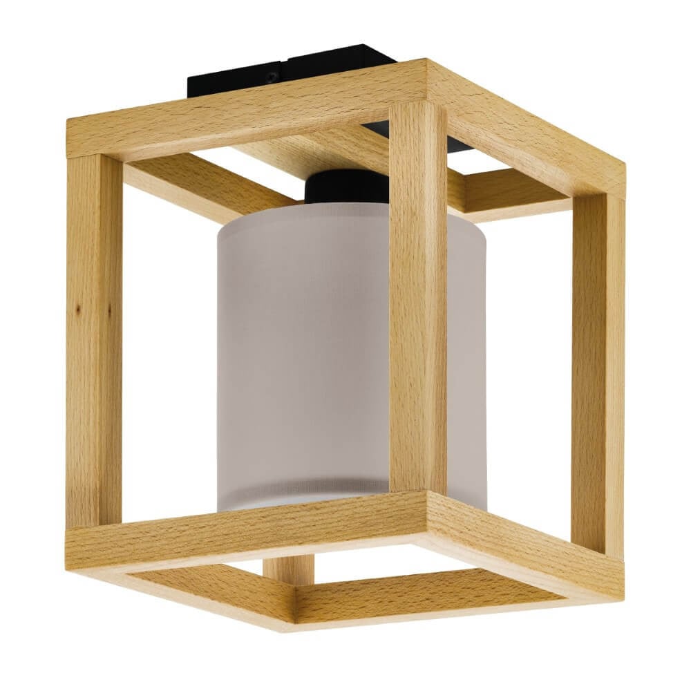 Stars of Light Granados Houten Plafondlamp met Grijze Kap