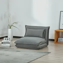 Schlafsessel Umeå 59x85,5x67 cm Samt Grau [en.casa]