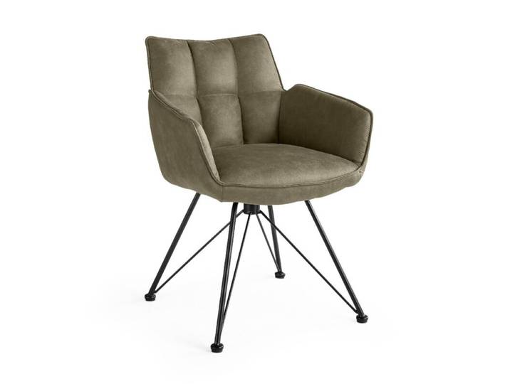 set one by Musterring Frisco Schalensessel Microfaser - Microfaser Cowboy taupe - Design-Gestell Eisen schwarz Drehfunktion, Rückholfunktion Modern