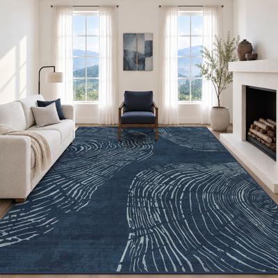 Bluebell Abstract Green Area Rugs, Washable Soft Bedroom Rugs, Non-Slip