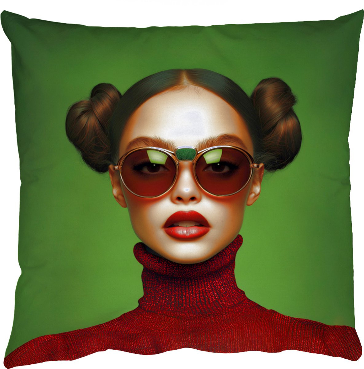 Modern Aesthetic Sierkussen Vrouw in Groen - 40 x 40 cm