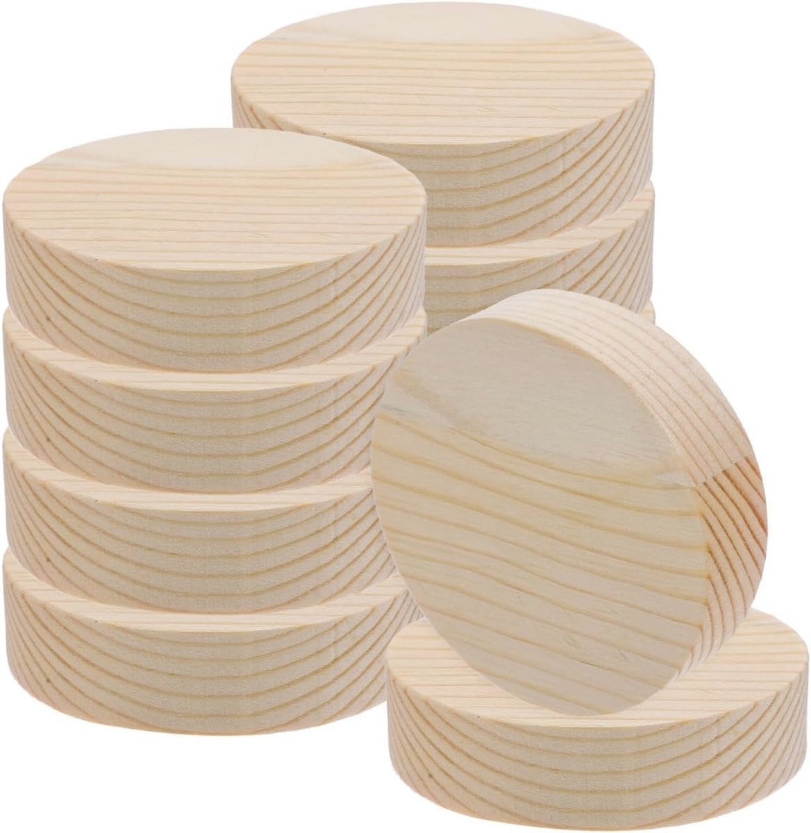 Ronde Houten Schijven - 10 Stuks - 8 cm - Voor DIY Knutselen, Decoratie en Schilderen