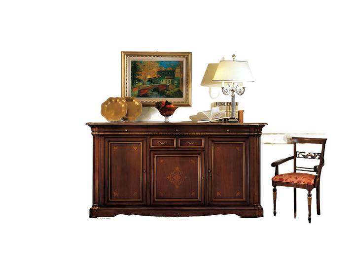 Xlmoebel Sideboard Echtholz Anrichte im italienischen Barock-Stil mit Verzierungen (Anrichte, 1 St., Anrichte), Hergestellt in Europa