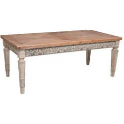 COUCHTISCH aus Holz 123x63x50 cm weißem