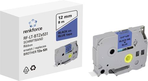 Renkforce RF-LT-BTZe531 Kompatibel ersetzt Brother TZe-531 12mm Bandfarbe: Blau Schriftfarbe: Schwarz 8m