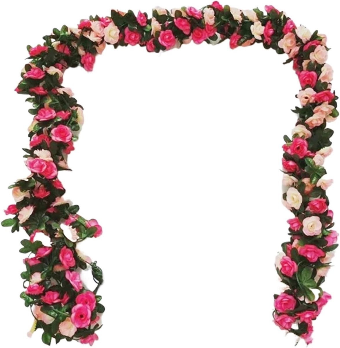 Roze Bloemslinger Roos - Kunstplant voor Decoratie - 250 cm