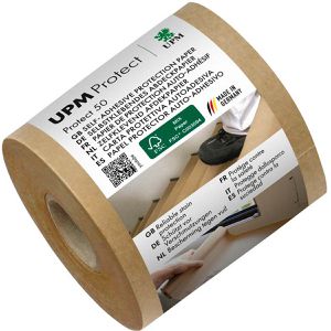 UPM Abdeckpapier Protect 50 , Rolle, 7,5 cm x 50 m, braun, 50 g/m², selbstklebend