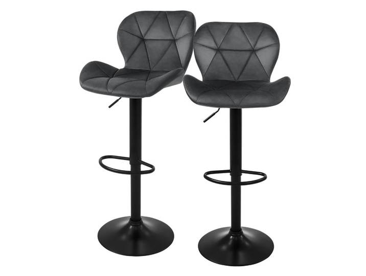 Ml-Design Barhocker Samt grau 2er Set, Grau, Metall, 41x110x47 cm, Esszimmer, Barmöbel, Barhocker
