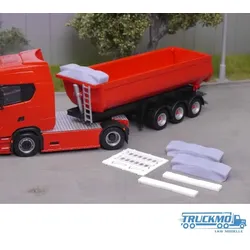 Elbe-Modell Bausatz 2x Plane gerafft und Leiter passend für Thermo Mulde EM623