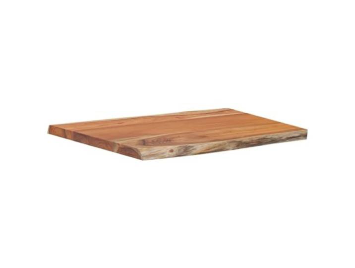 Favemtsl Tischplatte 70x60x2,5 cm Massivholz Akazie Rechteckig Naturkante Rustikale Baumkantenplatte aus echtem Hartholz für Bartresen und Beistelltisch in Küche, Wohnzimmer oder Bistro.