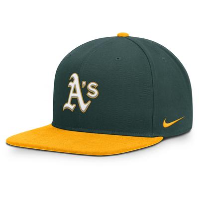 Baseball Cap NIKE "Nike Cap Oakland Athletics Nike Struct. Square Bill", Jungen, Gr. M-L, grün (mehrfarbig), Kunstfaser, Caps