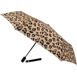 Regenschirm Leopard, automatisch, beige
