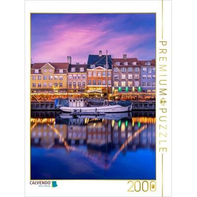 CALVENDO Puzzle Nyhavn am Abend | 2000 Teile Lege-Größe 90x67cm Foto-Puzzle für glückliche Stunden