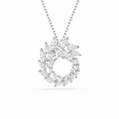 Kette mit Anhänger SWAROVSKI "Schmuck Geschenk MESMERA Halskette", silber (metallfarben, kristallweiß), Halsketten, Damen, Metall, mit Swarovski Kristall