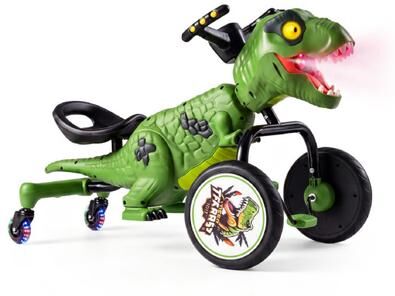 Costway Dinosaur Drift Tricycle with Lights and Spray and 360-Degree Spin Mode-Green