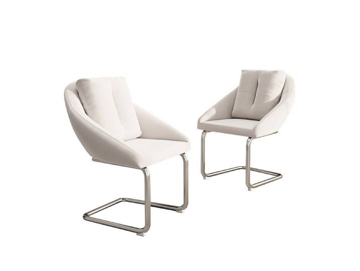 MODFU Esszimmerstuhl Schwingstuhl, Polsterstuhl (Freischwinger, 2 St), mit ergonomischen Design, robustem Metallgestell