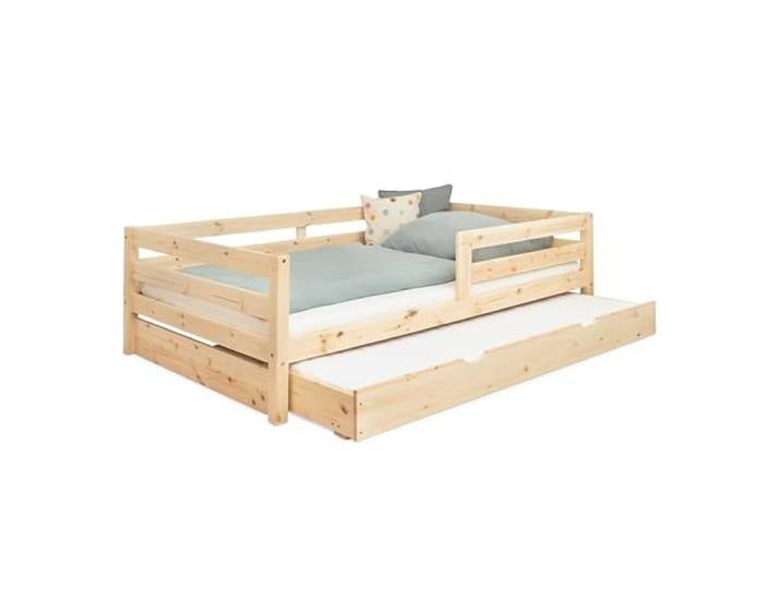 Ehrenkind® Kinderbett Sona mit Bettkasten aus massivem Kiefernholz Natur 120x200 cm