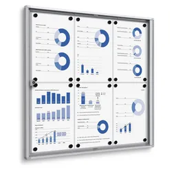 Showdown® Displays Economy XS Schaukasten 6x DIN A4 keine-Fach  silber