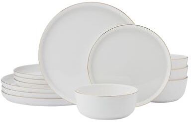 Mikasa Samantha Gold 12-Piece Dinnerware Set, Service for 4