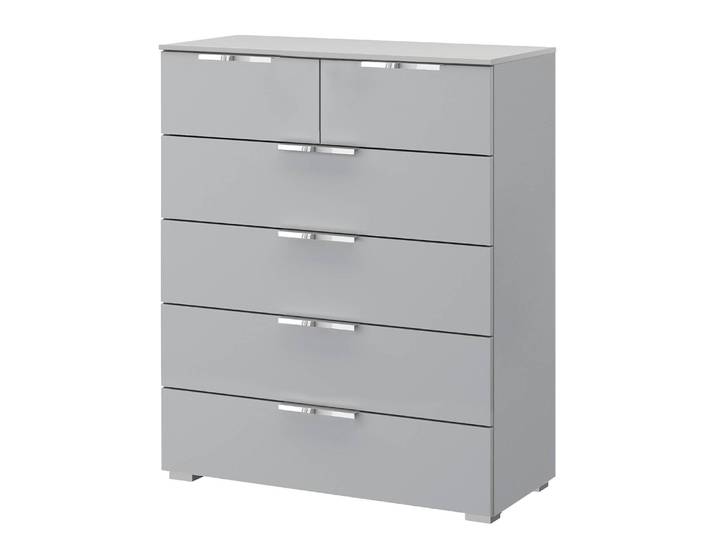 Buffet x4+2 80 x 100 x 42cm Gris/Gris soie Chrome