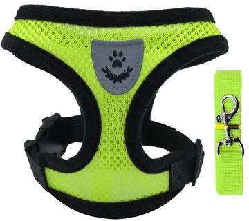 Uplifted Finds Ultra Breathable Air Mesh Harness & Leash Set green m