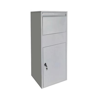 Helloshop26 - Abschließbare Paketbox mit Standfuß für Post und Pakete 46 x 45 x 140 cm silber 16_0000113