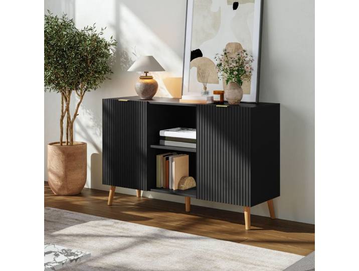 Buffet Nand avec 2 portes 120 x 40 x 76 cm noir
