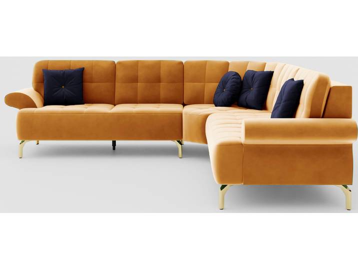 Ecksofa, 299x279 cm, Polyester, Gold, Inkl. 4 Zierkissen, Orientalisch, sit&more