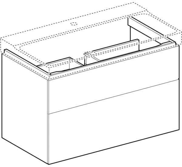 Xeno² Geberit 500509001 88x53x46.2cm, mat / greige, avec 2 tiroirs