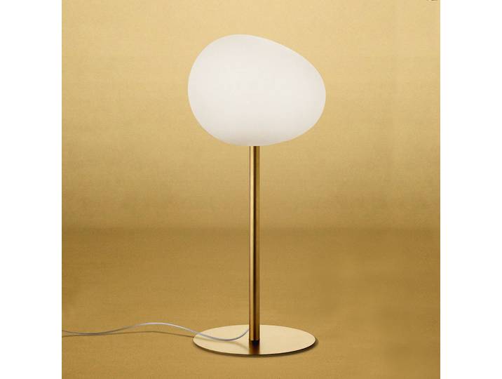 Foscarini Designer Tischlampe Gregg, dimmbar, messing / gold, für Wohn- / Esszimmer, Glas, Design