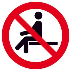 SAFETYMARKING Verbotsschild Sitzen verboten Kunststoff (Ø) 200 mm ISO 7010 1 St. 45.A6200