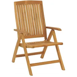 vidaXL, Gartentisch + Balkontisch, 7-tlg. Garten-Essgruppe Massivholz Teak,Material: Fein (90 x 75 cm)