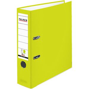 Falken Ordner 23001056, PP, A4, 8cm, Kunststoffordner, neon grün