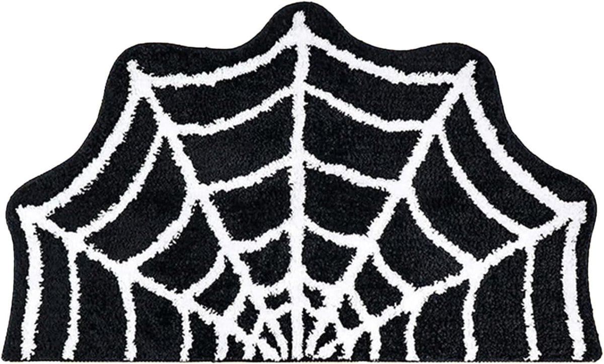 Zwarte Halloween Badmat met Spinnenweb Design - 60 x 90 cm