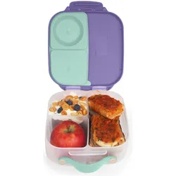 B.Box Mini Brotdose mit Fächern, Bento Box für Kinder, Lunchbox, Violett, Türkis