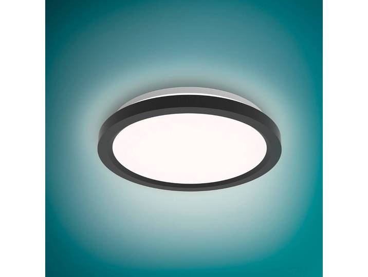 Philips LED Deckenleuchte Aio RD, dimmbar, schwarz, für Flurbereich, Metall, Modern