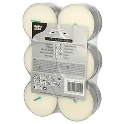 Papstar 12 Maxi Lichte Ø 59 mm · 20 mm weiss aus 100 % Stearin