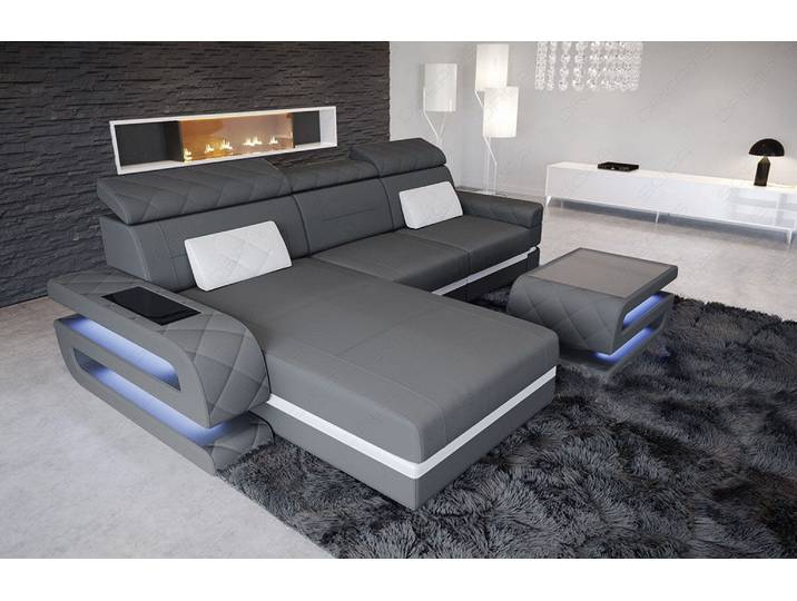 Ecksofa Bologna L-Form aus Stoff
