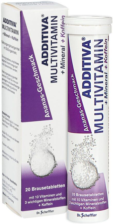 Additiva Multivit.+Mineral+Koffein Ananas Brausetabletten 20stk