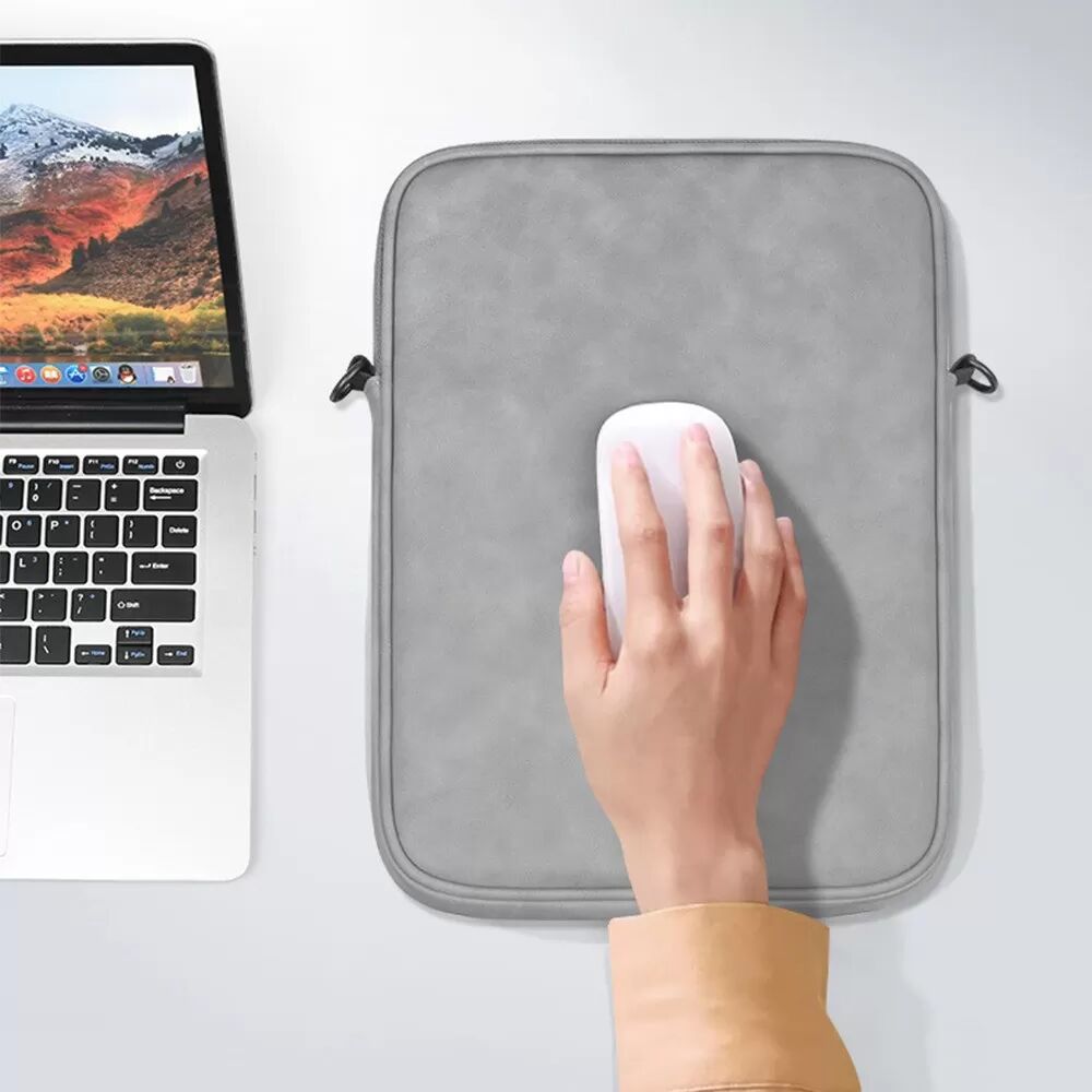 INF Oxford-Stoff Laptoptasche: Stoßfest, Wasserdicht Tablet Schultertasche für 11/13 Zoll Laptops Grau 13 Zoll
