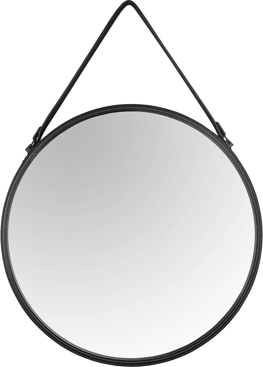 Qualu Torna Nelia Decoratieve Spiegel - Rond - Zwart - Metaal - Diameter: 55 cm