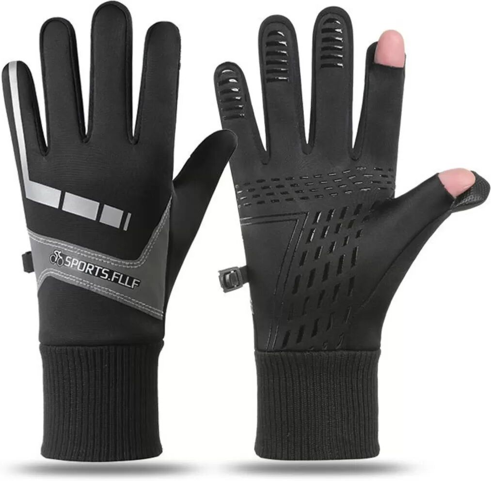 INF Winter-Radhandschuhe für Herren: Thermisch, Touchscreen, Winddicht und Rutschfest für Outdoor-Sportarten Schwarz