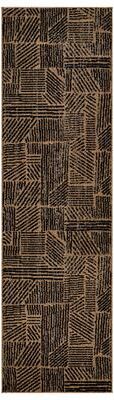 World Rug Gallery Contemporary Boho Stripes Black Area Rug