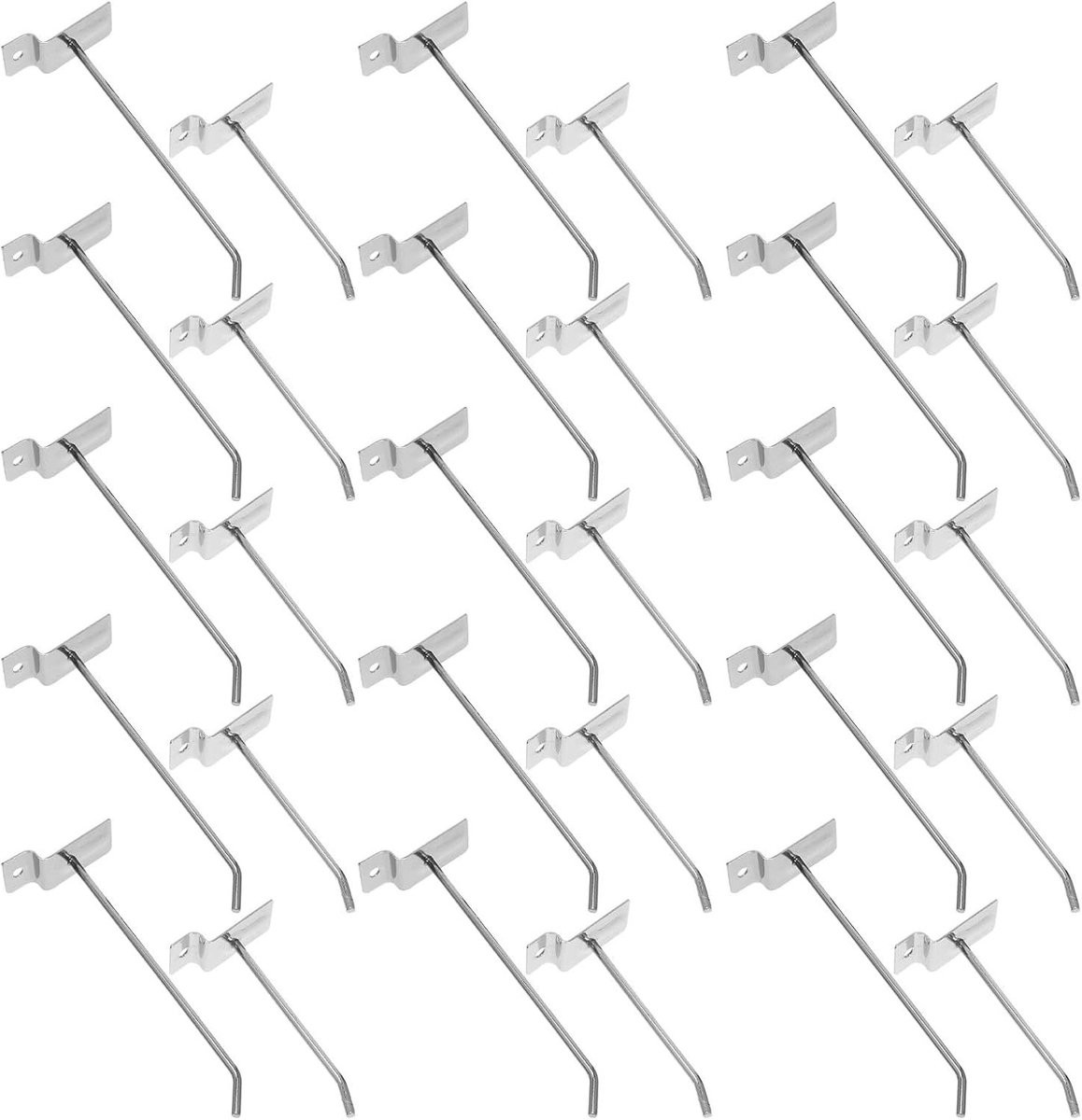 Set van 40 robuuste metalen haken voor lamellenwanden voor het organiseren van keukengerei, gereedschap en accessoires