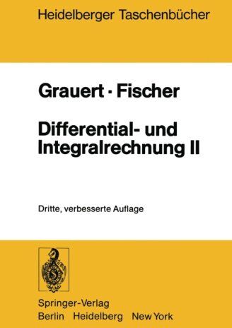 Wolfgang Fischer, Hans Grauert - Differential- und Integralrechnung II: Differentialrechnung in mehreren Veränderlichen Differentialgleichungen (Heidelberger Taschenbücher) - Preis vom 30.09.2026 22:30:23 h
