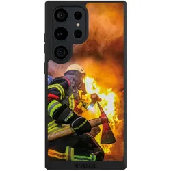 Nivocase Handyhülle für Samsung Galaxy S23 Ultra Hülle NIVOpure Case Schwarz Feuer Feuerwehr Lebensretter (Samsung Galaxy S23 Ultra), Smartphone Hülle, Schwarz